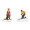 Miniatur Skifahrer aus Poly bunt 2-fach, (B/H/T) 6x6x3cm