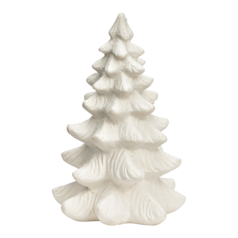 Tannenbaum aus Porzellan weiß (B/H/T) 5x7x5cm