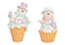 Schneemann in Waffel aus Poly mint, rosa 2-fach, (B/H/T) 10x16x8cm