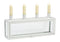 Adventskranz, Kerzenhalter auf Box aus Metall/Glas weiß (B/H/T) 38x17x8cm