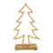 Aufsteller Tannenbaum auf Mangoholzsockel aus Metall beige (B/H/T) 12x21x5cm