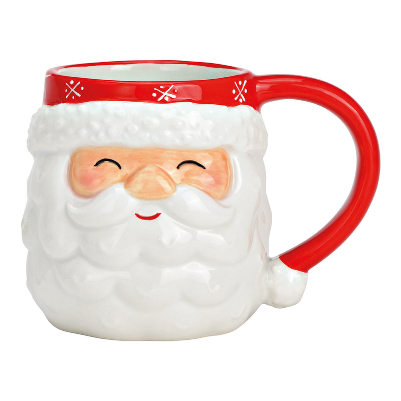 Becher Nikolaus 3D Dekor aus Keramik rot (B/H/T) 400ml