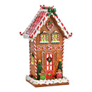 Lebkuchenhaus mit LED, exklusive 2xAAA aus Poly bunt (B/H/T) 18x31x13cm