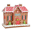 Lebkuchenhaus mit LED, exklusive 2xAA aus Poly bunt (B/H/T) 30x26x16cm