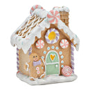 Lebkuchenhaus aus Poly mint, rosa (B/H/T) 10x14x8cm