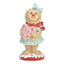 Lebkuchenfigur mint, rosa aus Poly bunt (B/H/T) 10x23x8cm