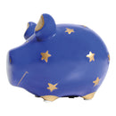 Spardose KCG Kleinschwein, Sternenschwein gold, aus Keramik blau (B/H/T) 12x9x9cm