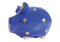 Spardose KCG Kleinschwein, Sternenschwein gold, aus Keramik blau (B/H/T) 12x9x9cm