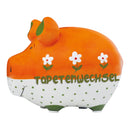 Spardose KCG Kleinschwein, Tapetenwechsel, aus Keramik orange (B/H/T) 12x9x9cm