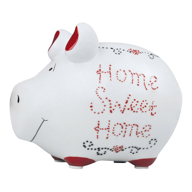 Spardose KCG Kleinschwein, Home Sweet Home, aus Keramik weiß (B/H/T) 12x9x9cm