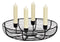 Adventskranz Halbkorb, Kerzenhalter aus Metall schwarz (B/H/T) 28x6x28cm