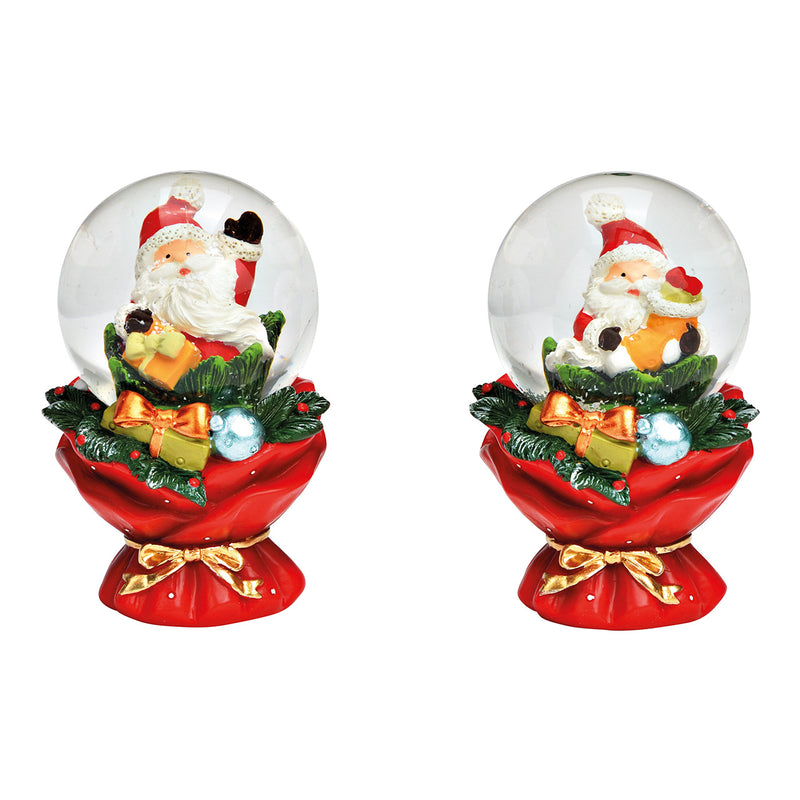 Schneekugel Nikolaus aus Poly/Glas rot 2-fach, (B/H/T) 5x7x5cm