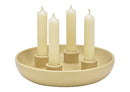 Adventsgesteck, Kerzenhalter aus Porzellan beige (B/H/T) 21x5x21cm