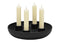Adventsgesteck, Kerzenhalter aus Porzellan schwarz (B/H/T) 21x5x21cm