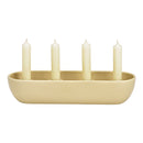 Adventsgesteck, Kerzenhalter aus Porzellan, Beige (B/H/T) 31x7x12cm