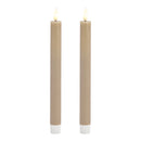 LED Stabkerzen Set 2-er Set, aus Wachs beige (B/H/T) 2x24x2cm Batteriebetrieb 2xAA nicht enthalten