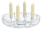Adventskranz Halbkorb, Kerzenhalter aus Metall weiß (B/H/T) 28x6x28cm