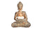 Teelichthalter Buddha sitzend aus Poly grau (B/H/T) 12x16x10cm