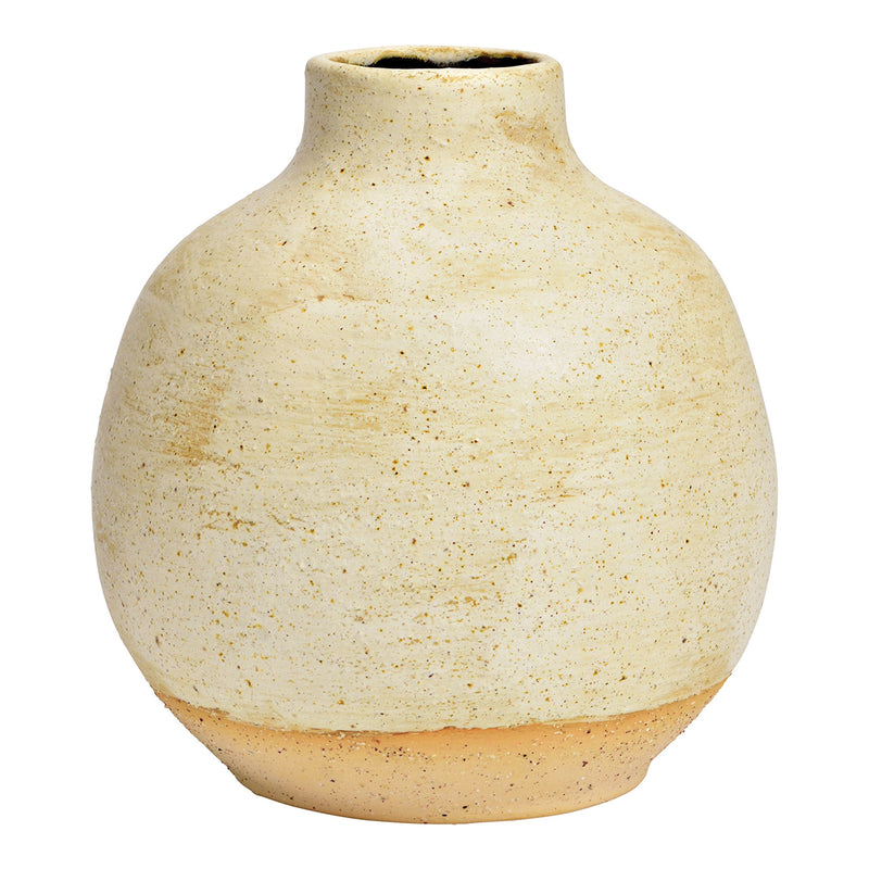 Vase aus Keramik beige (B/H/T) 16x18x16cm nur für Trockenblumen