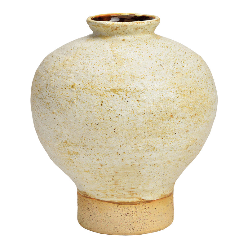 Vase aus Keramik beige (B/H/T) 18x20x18cm nur für Trockenblumen