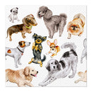 Serviette Hunde Dekor 3-lagig, 20er Pack aus Papier/Pappe, Bunt (B/H) 33x33cm