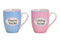 Becher Pausenbecher, Lieblingsbecher aus Porzellan Blau, pink 2-fach, (H) 10cm 300ml