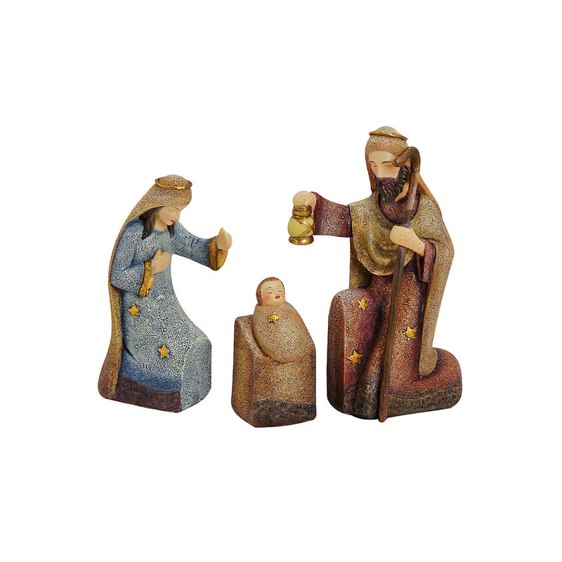 Krippen-Figuren-Set aus Poly, 3-teilig, 7-16 cm