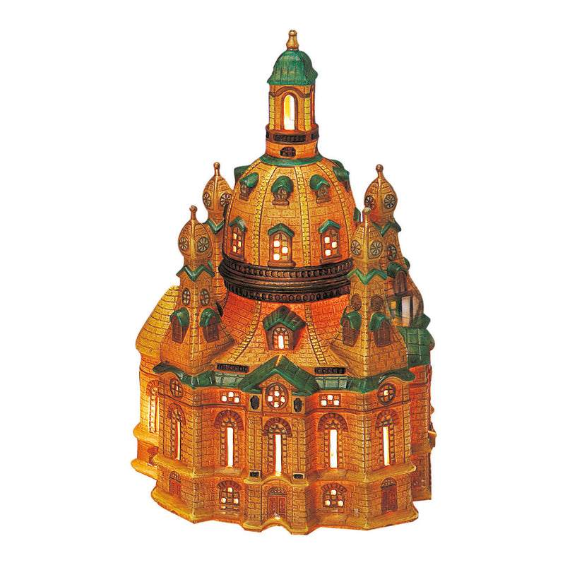 Windlicht Frauenkirche Dresden Beleuchtet aus Porzellan, B17 x T16 x H26 cm