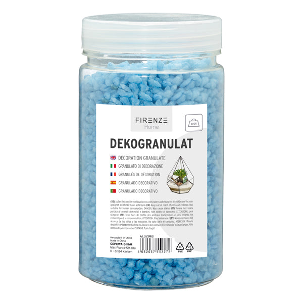 Dekogranulat, 500g, in PVC Dose, blau