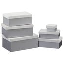 Boxenset "Glam", silber, rechteckig, 6er Set