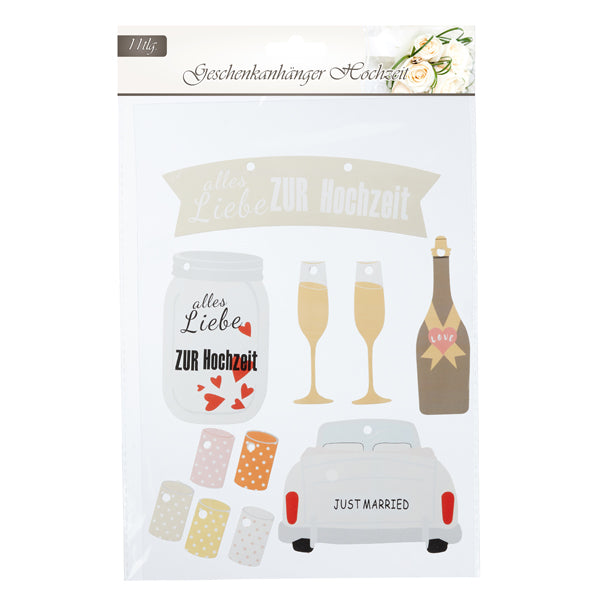 Geschenkanhänger Hochzeit, 11tlg