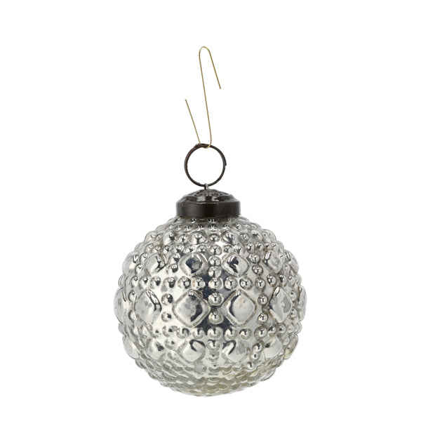 Christbaumkugel Ornament, silber, klein, ca.8cmD