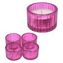 Teelichthalter rund, pink, 4er Set, ca. 5cmD