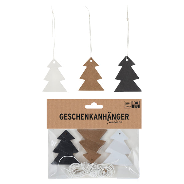 Geschenkanhänger Tannenbaum, 30 Stk im OPP, ca. 4,5x5,5cm