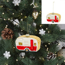 Christbaumschmuck Camper, Glitzer, Glas, ca. 11cmB