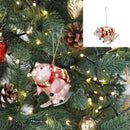 Christbaumschmuck Schwein, Glitzer, Glas,ca.9cmH