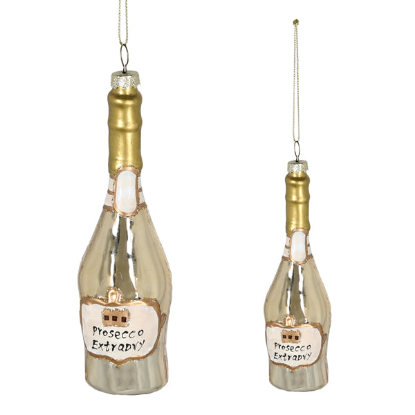 Christbaumschmuck Prosecco Flasche, Glas,ca.15cmH