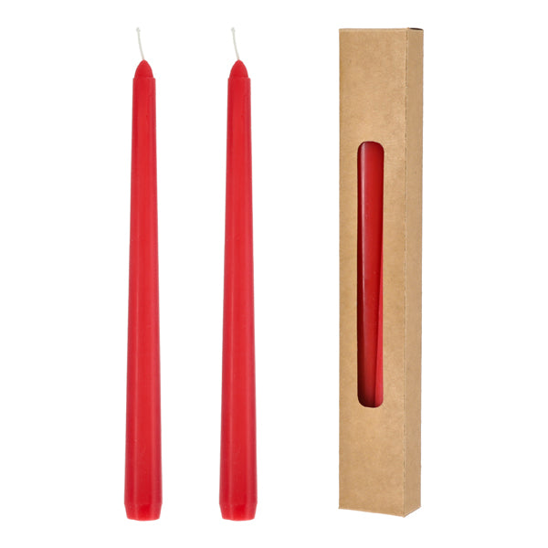 Stabkerze, rot, 2er Set, 25cmH