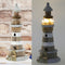 LED Leuchtturm,  natur/grau, gr., ca.29cmH