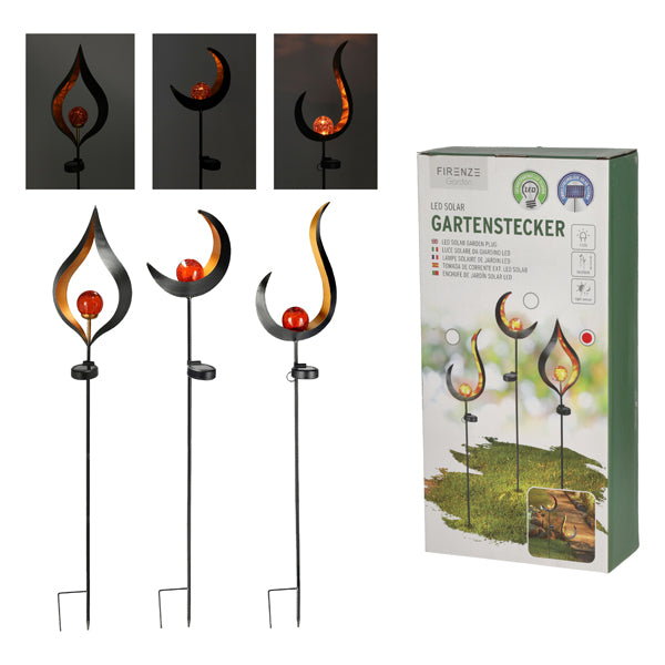 LED Solar Gartenstecker, ca. 90cm, 3/s