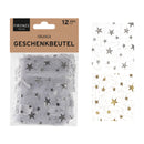 Organza Geschenkbeutel "Xmas", 12er Set, 2/s, ca. 10x8cm