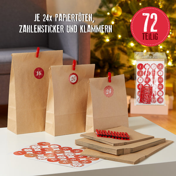 Adventskalender, Bastelset, 72tlg.