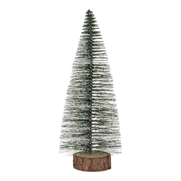 Tannenbaum mit Holzfuß, grün, ca. 15cmH