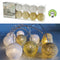 LED Lichterk. Cottonball, weiß/gold, 10LED, ca. 300cmL, 6cmD