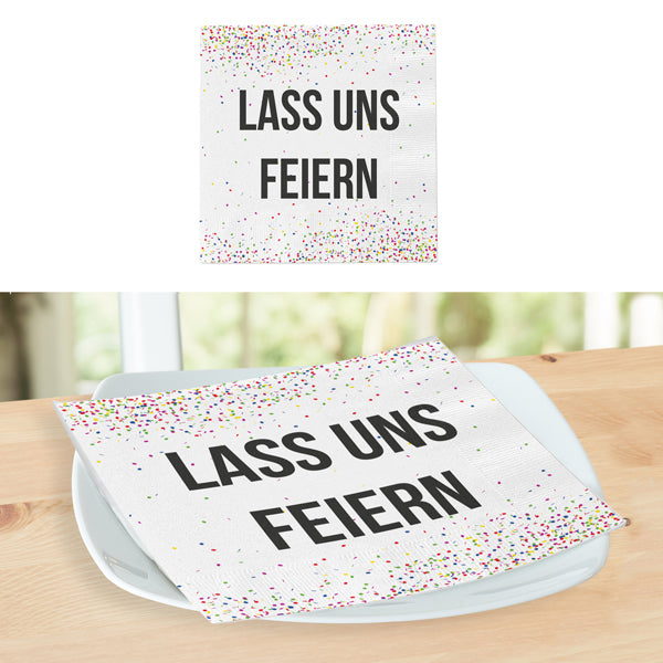 Servietten "Lass und Feiern", 20er Pack