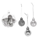 Christbaumkugel, silver, 12er Set, ca. 2,5cmD