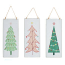 Blechschild Tannenbaum bunt, 3/s, 10x25cm