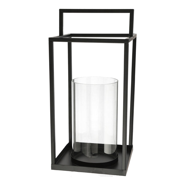 Laterne Windlicht mit Glas, mit Henkel, ca.42cmH