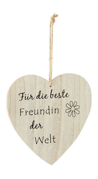 Holzherz "Für die beste Freundin...", ca. 17cm