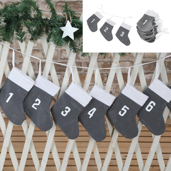 Adventskalender Socken grau 18x20x260cm